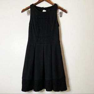 Lace Midi / Mini Dress Black Sleeveless Pleated Open Back Dress Size Small Event